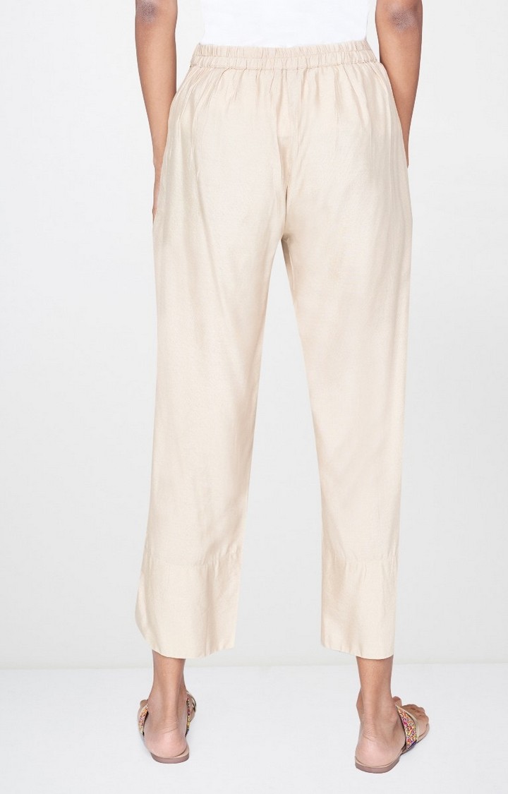 Beige Printed Palazzos