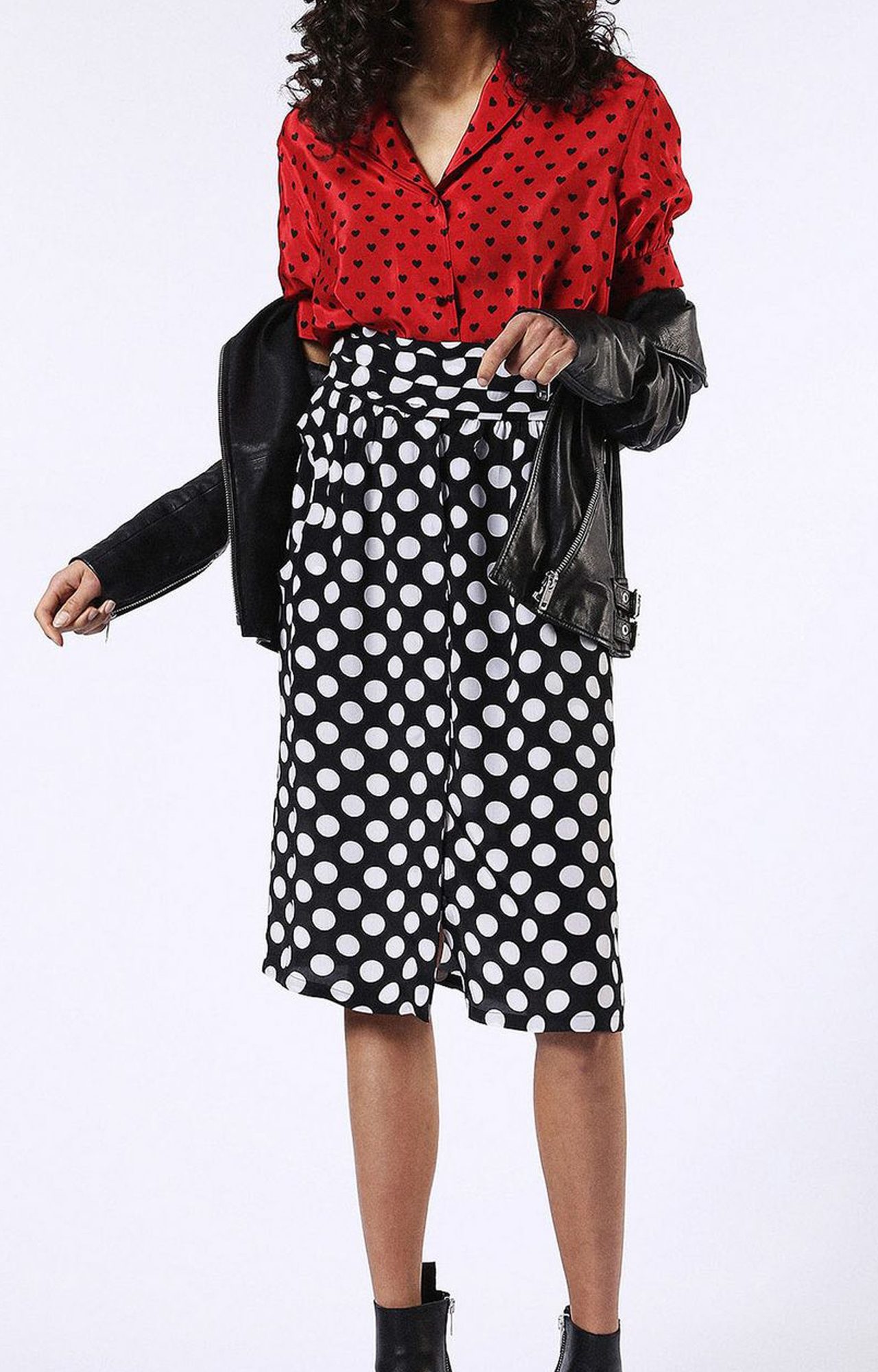 D-Blaze Red and White Polka Dots Skater Dress