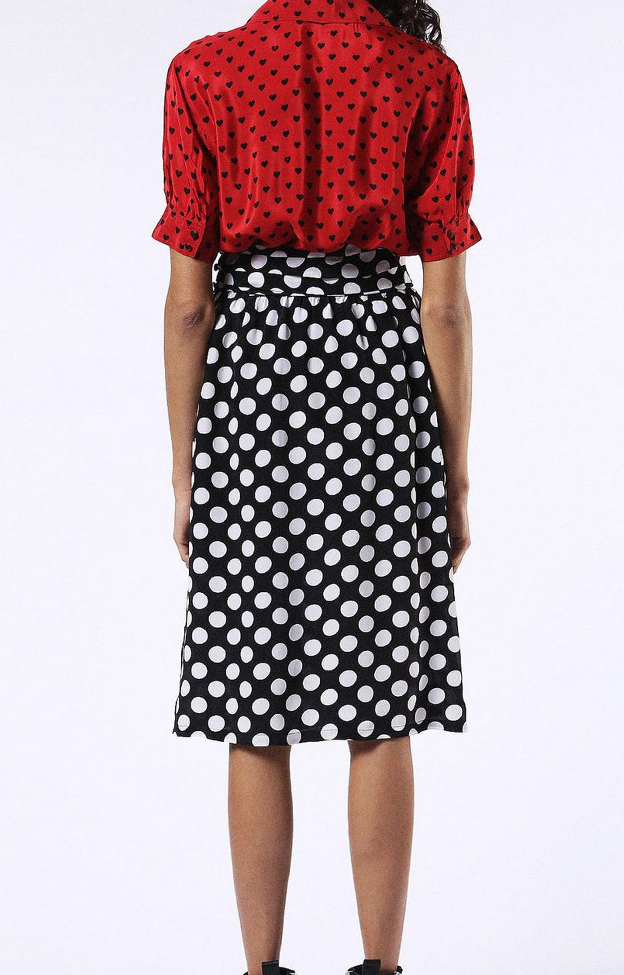 D-Blaze Red and White Polka Dots Skater Dress