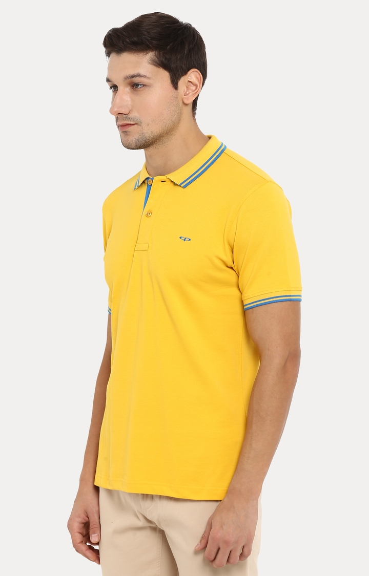 ColorPlus | Yellow Solid Polo T-Shirt 2