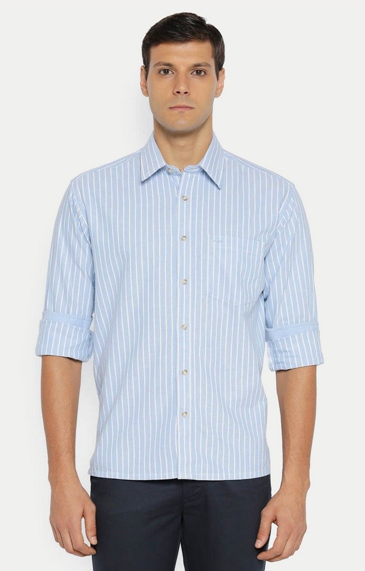 ColorPlus | Blue Striped Casual Shirt 0