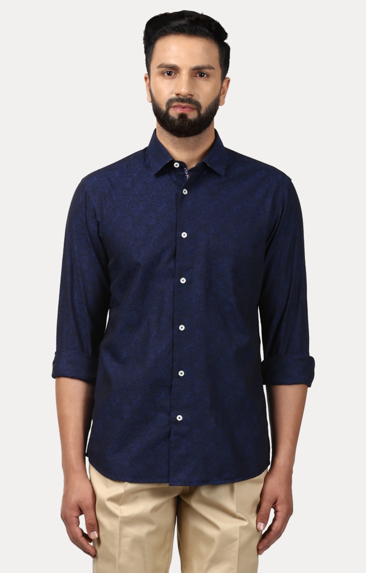 ColorPlus | Blue Printed Casual Shirt 0