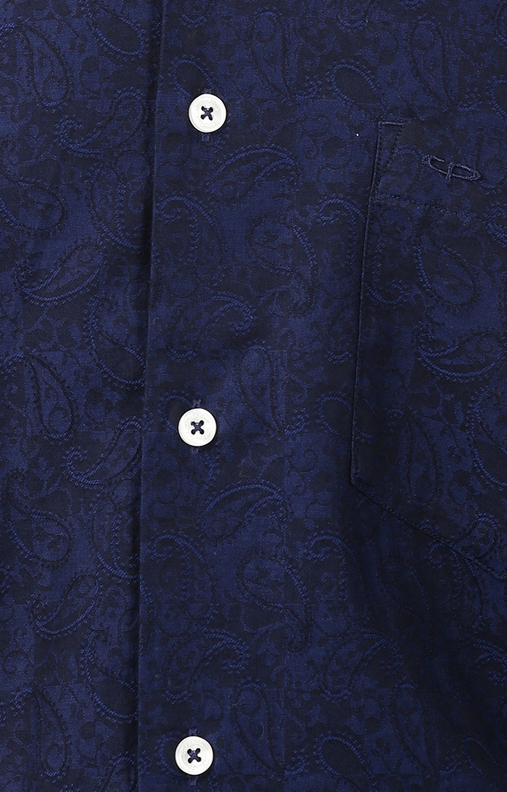 ColorPlus | Blue Printed Casual Shirt 4
