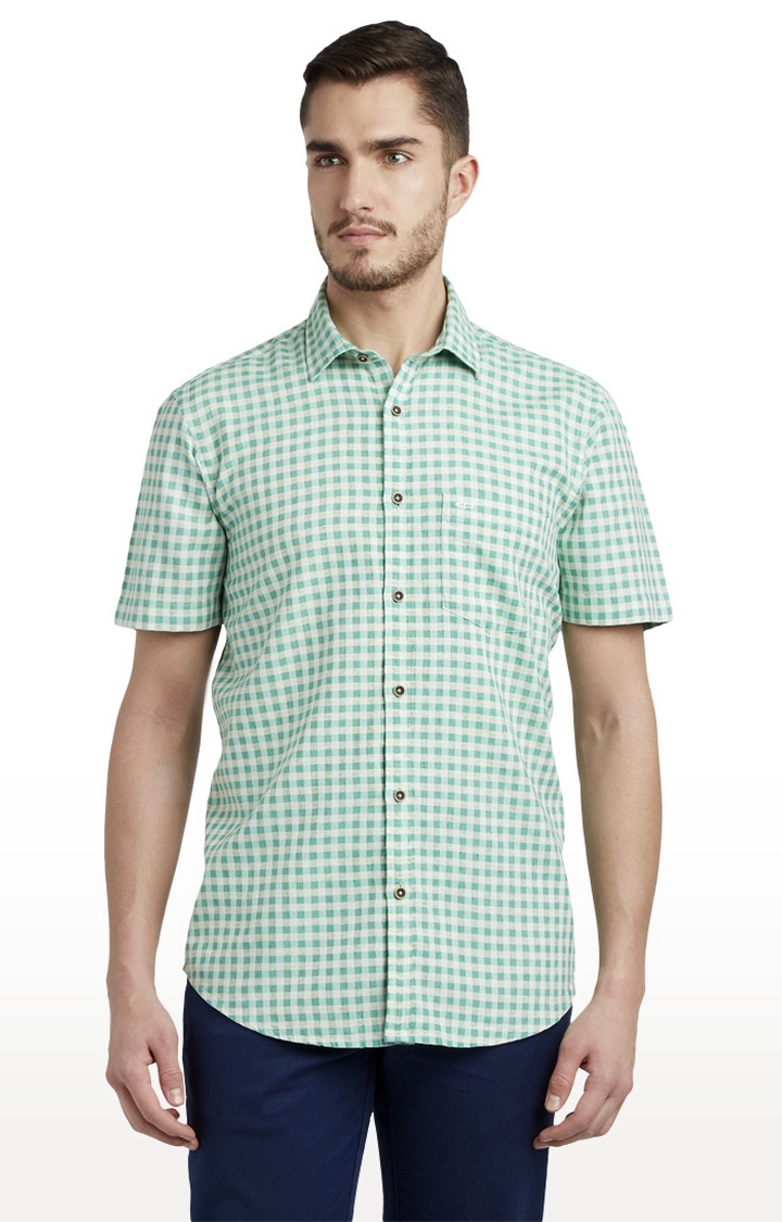 ColorPlus | ColorPlus Medium Green Formal Shirt 0