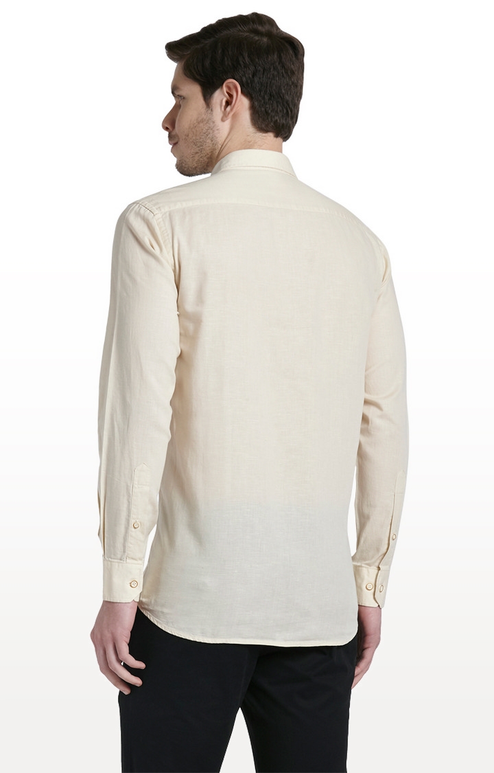 ColorPlus | Beige Solid Tailored Fit Casual Shirt 4