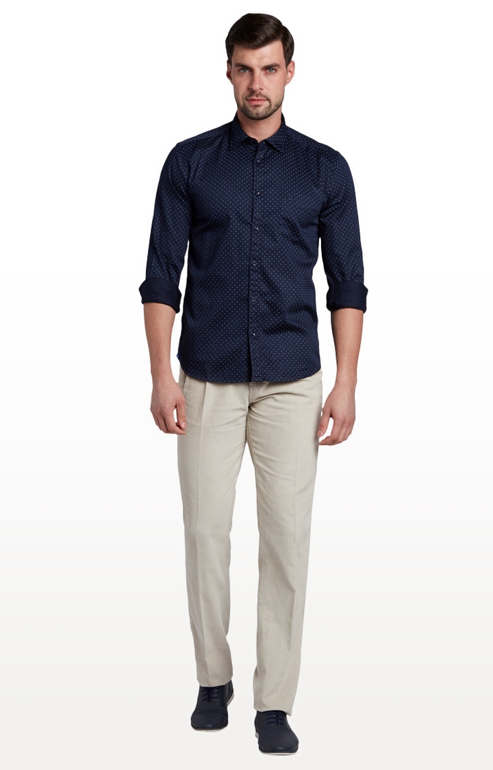 Buy Men Grey Comfort Fit Solid Formal Trousers Online - 48296 | Allen Solly