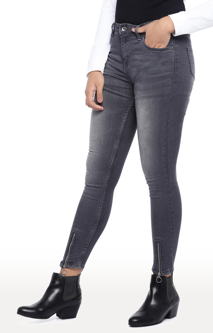 globus | Grey Solid Slim Fit Jeans 2