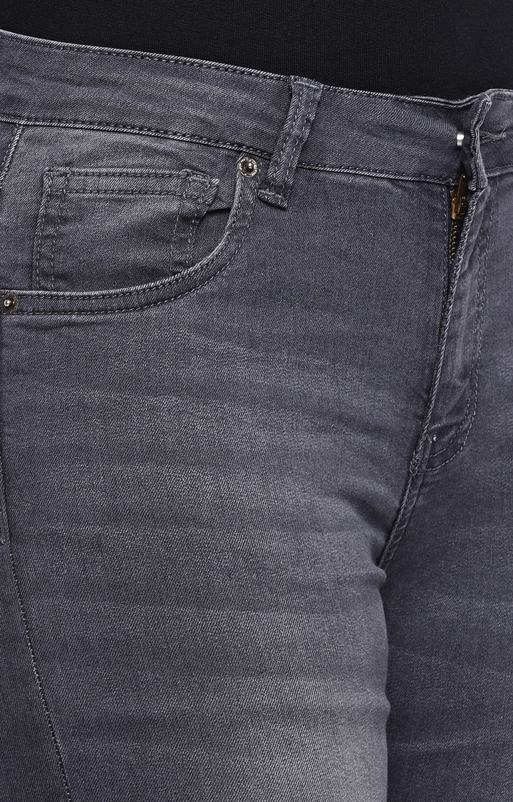 globus | Grey Solid Slim Fit Jeans 4