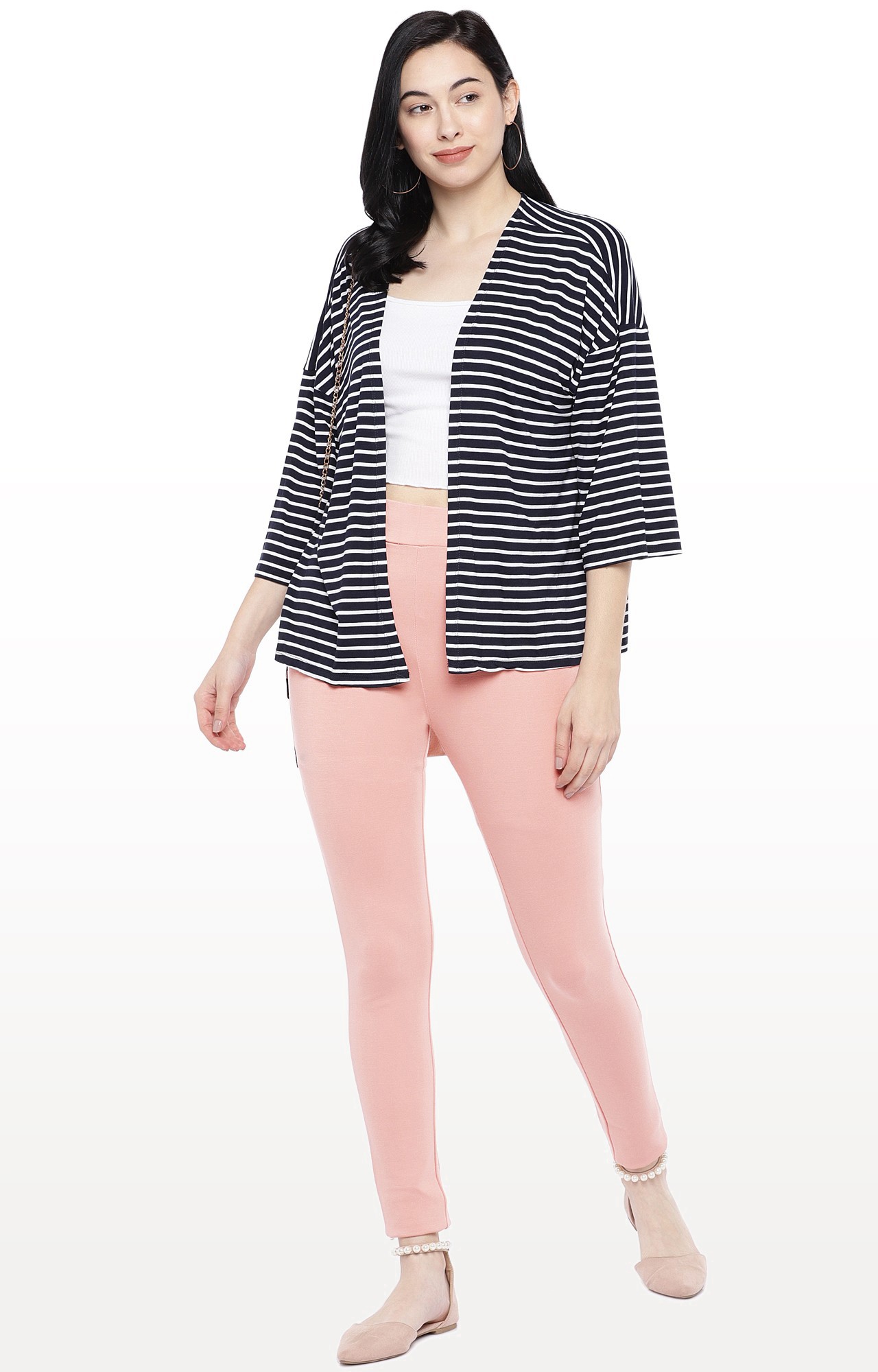 Pink Solid Relaxed Fit Jeggings main image 1