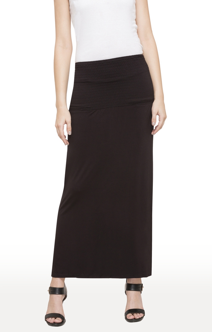 globus | Women's Black Polyester Solid Skirts 0