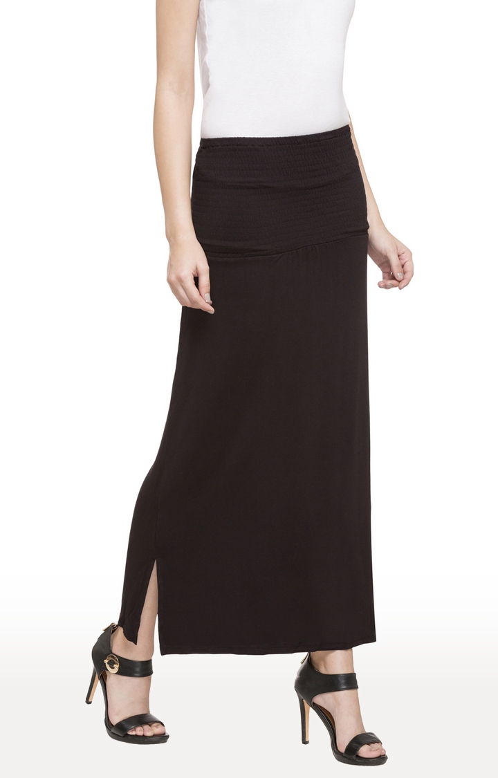 globus | Women's Black Polyester Solid Skirts 3