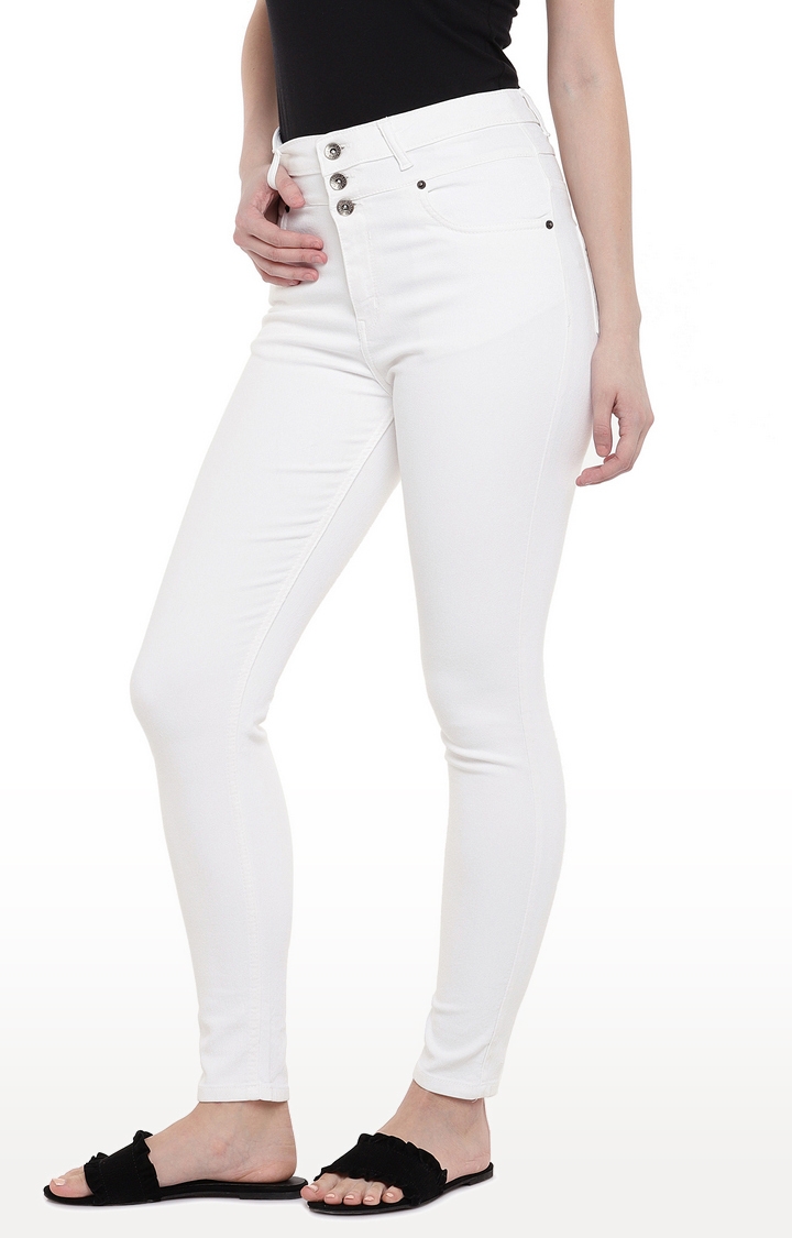 globus | White Solid Straight Jeans 2