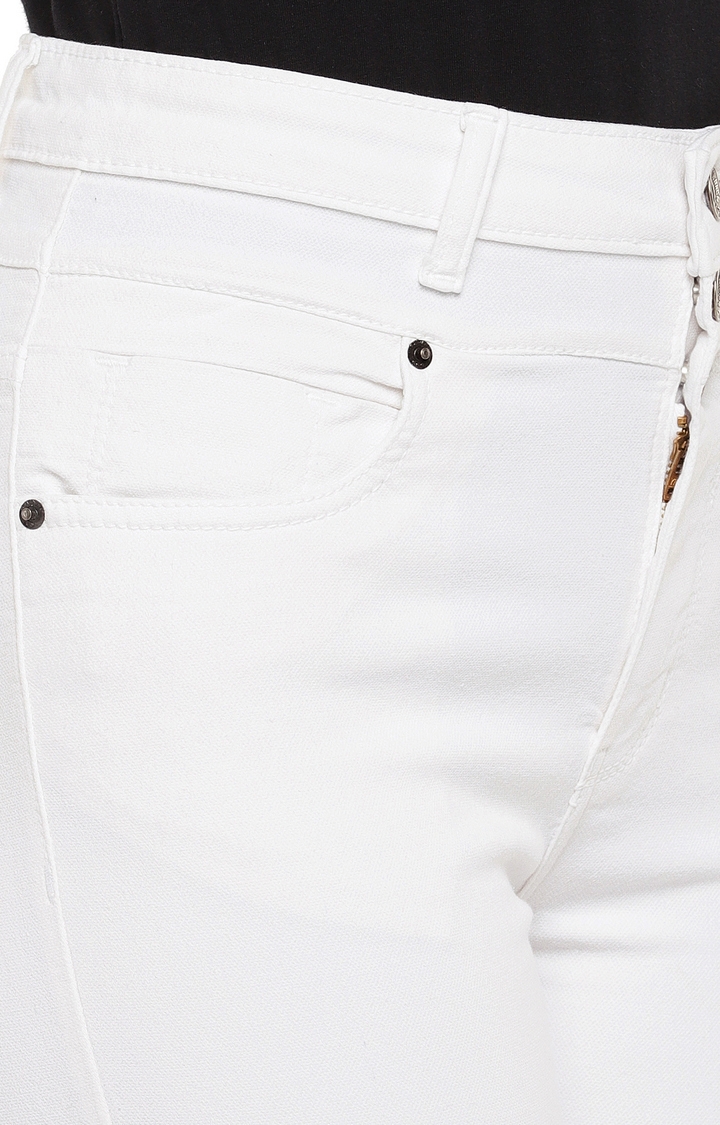globus | White Solid Straight Jeans 4