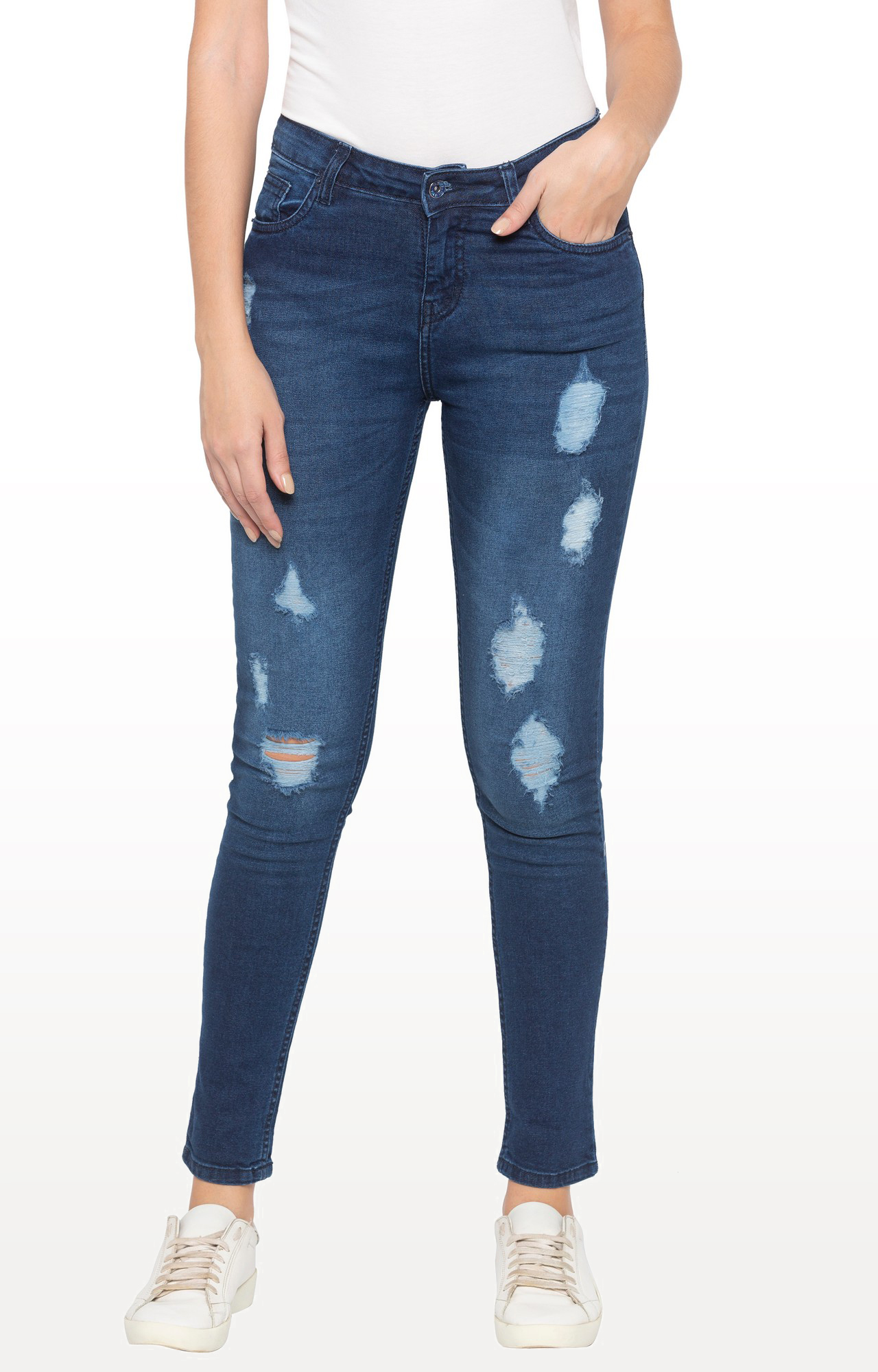 Ripped tapered jeans cheap