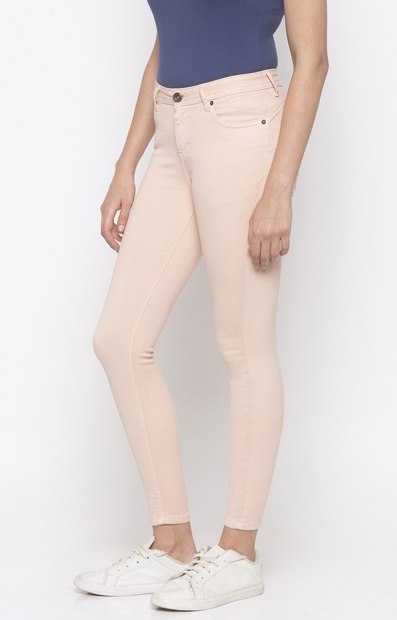globus | Pink Solid Tapered Jeans 2