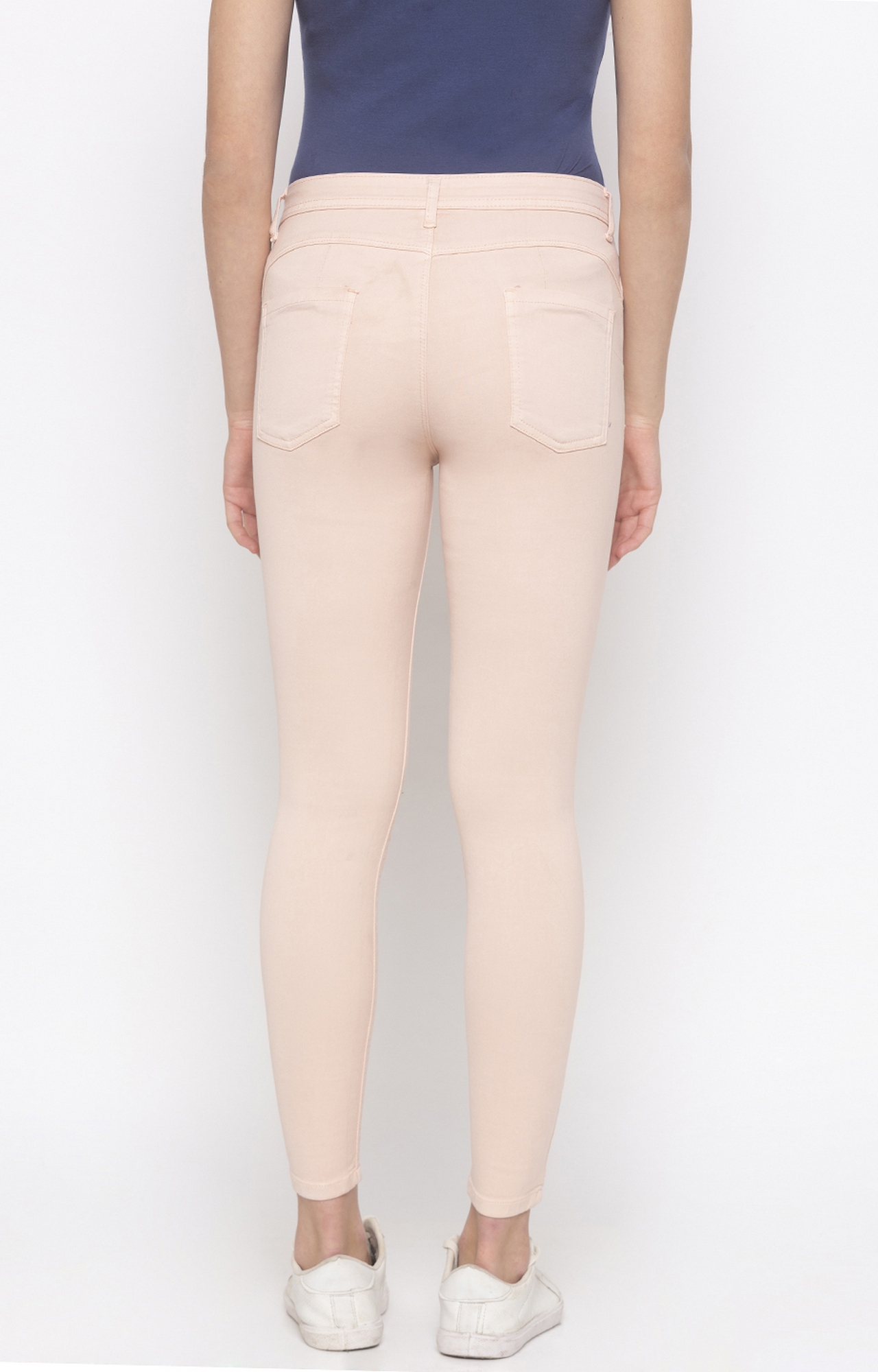 globus | Pink Solid Tapered Jeans 3