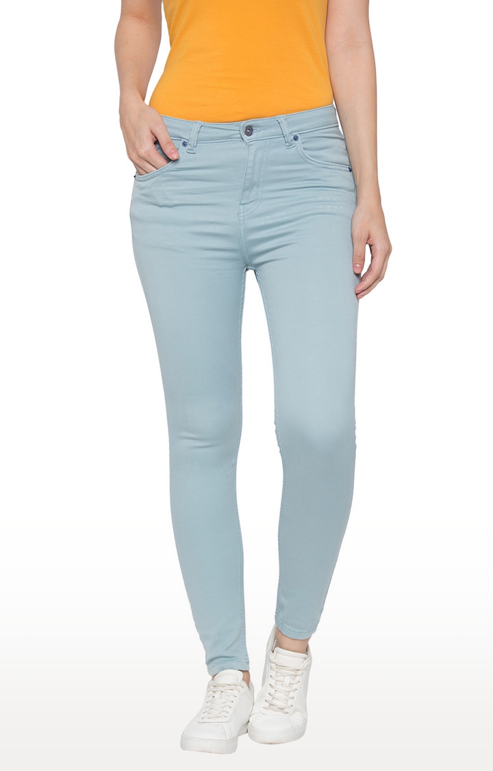 globus | Blue Solid Slim Fit Jeans 0