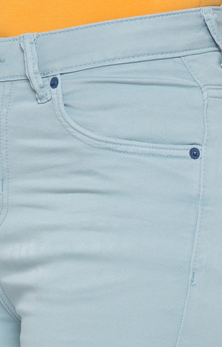 globus | Blue Solid Slim Fit Jeans 4
