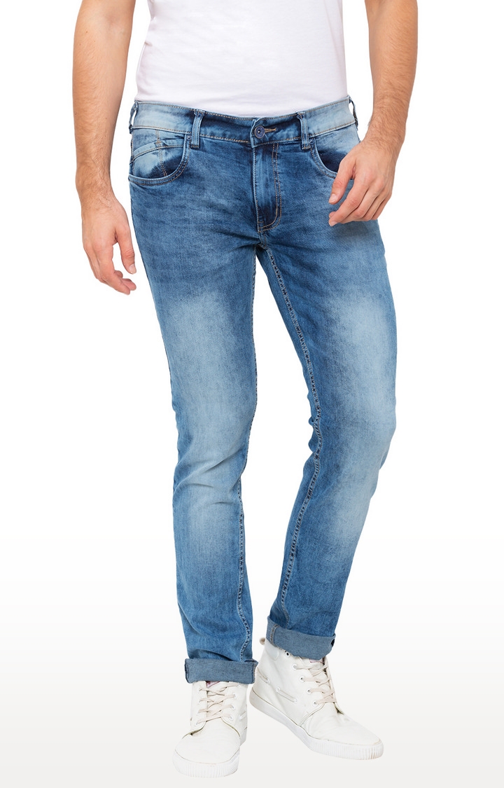 globus | Blue Solid Skinny Fit Jeans 0