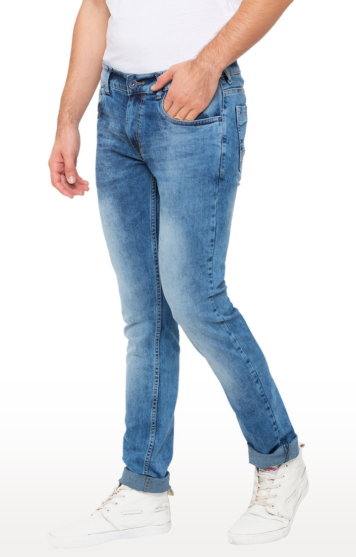 globus | Blue Solid Skinny Fit Jeans 2