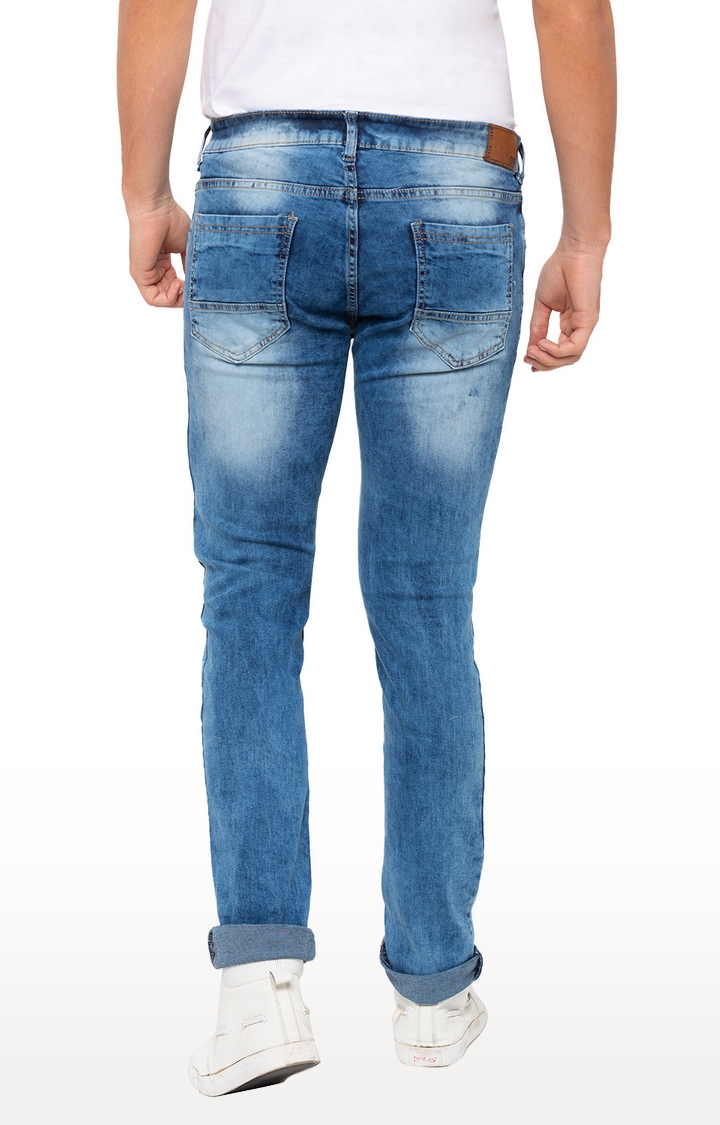 globus | Blue Solid Skinny Fit Jeans 3
