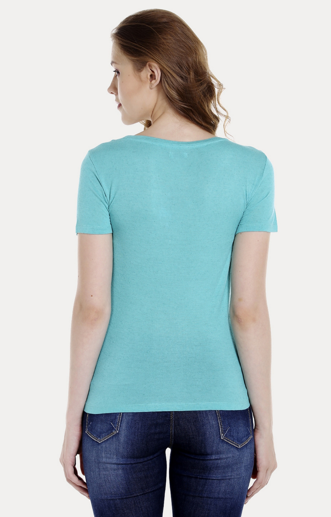 spykar | Spykar Green Melange Regular Fit T-Shirt 2