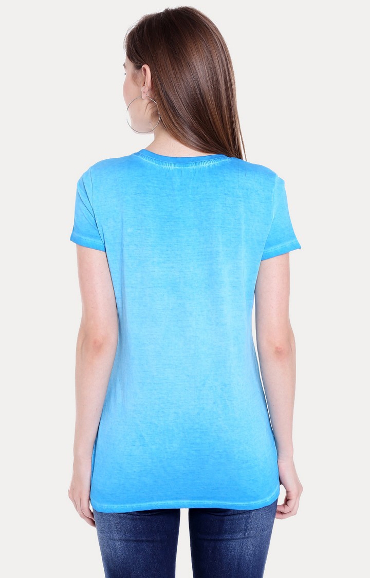 spykar | Spykar Blue Printed Regular Fit T-Shirt 2