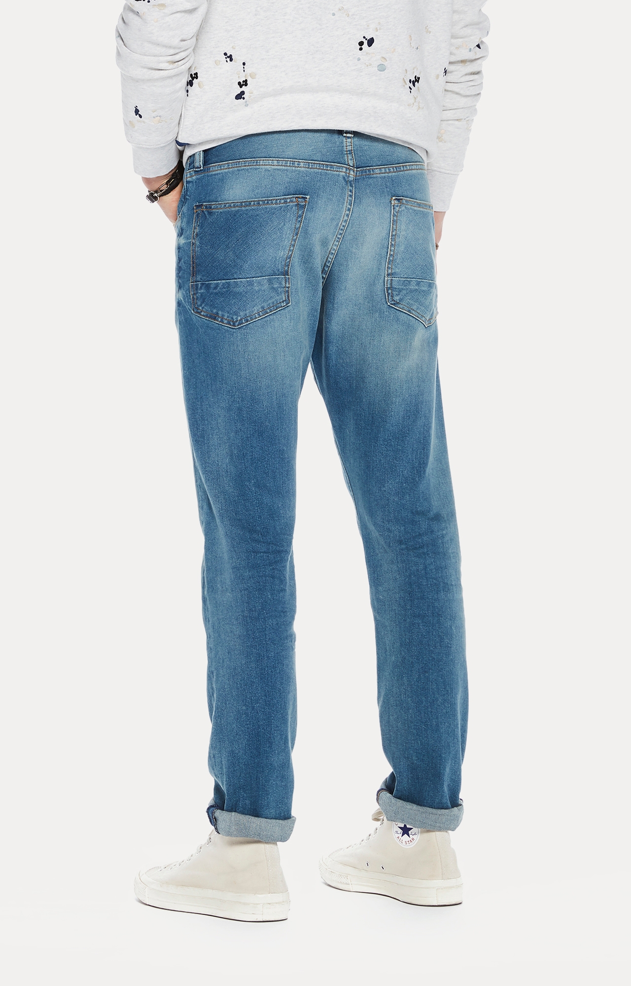 Scotch & Soda | Blue Solid Straight Jeans 3