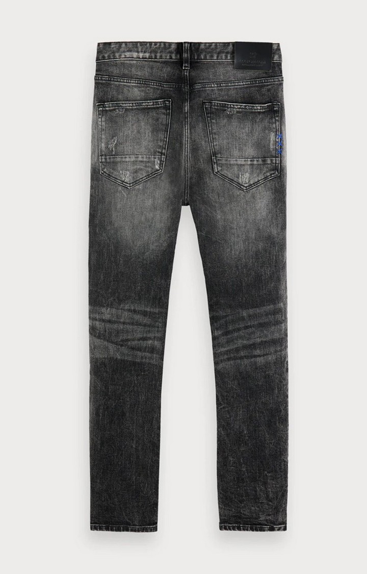 Black Ripped Tapered Jeans