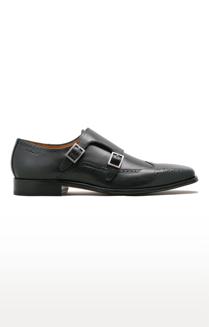 Ruosh | Black Monk-strap Shoes 1