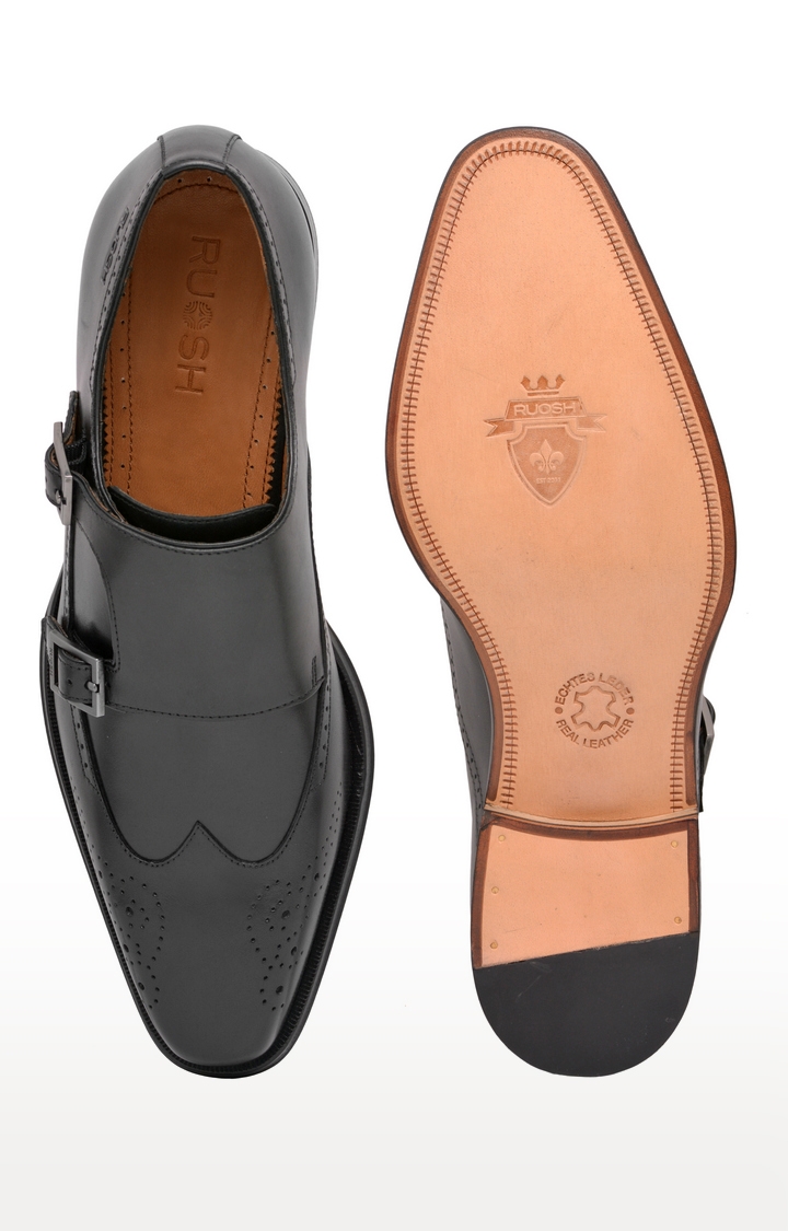 Ruosh | Black Monk-strap Shoes 3