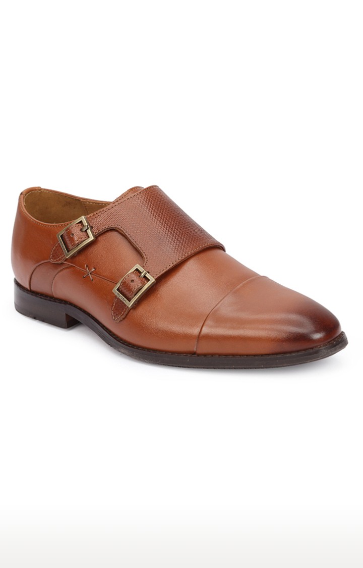 Tan Monk-strap Shoes
