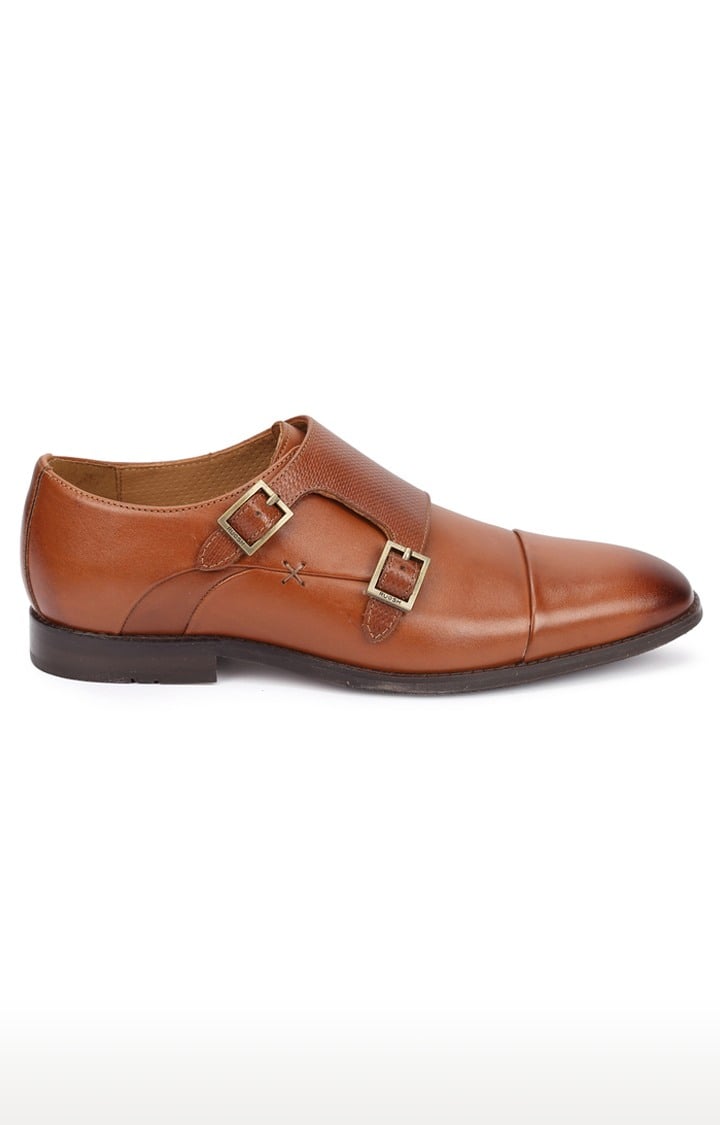Tan Monk-strap Shoes