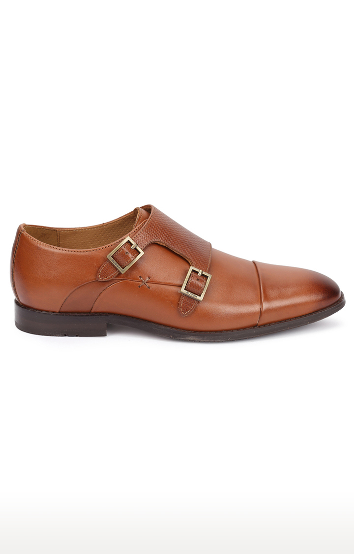 Tan Monk-strap Shoes