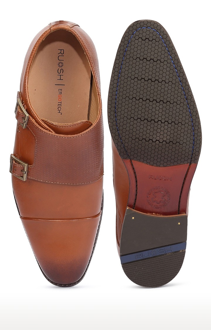 Tan Monk-strap Shoes
