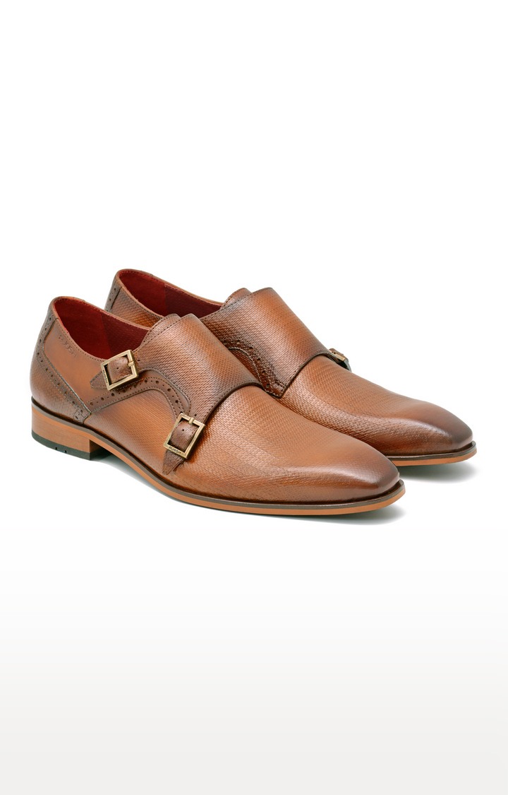 Tan Monk-strap Shoes