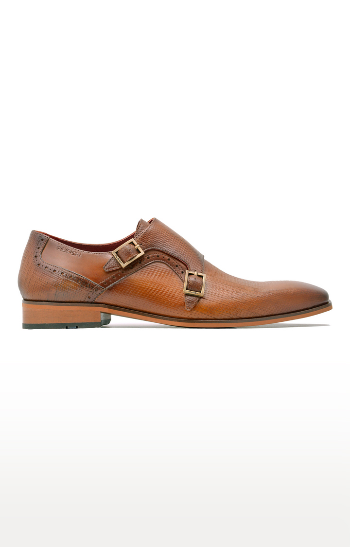 Tan Monk-strap Shoes