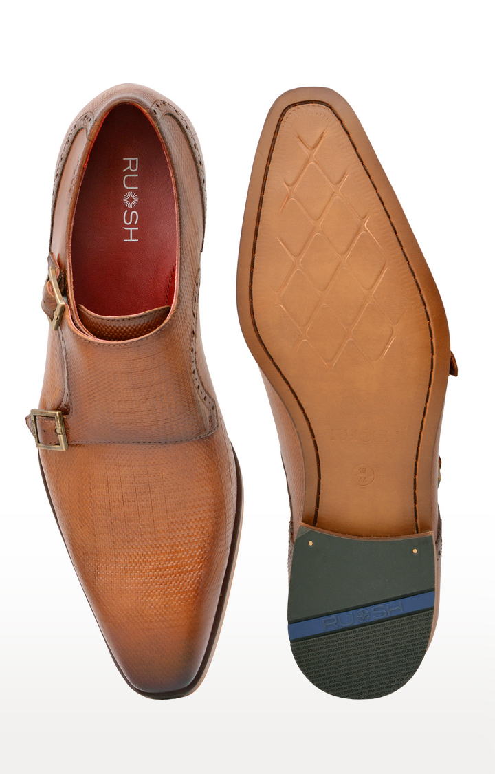 Tan Monk-strap Shoes