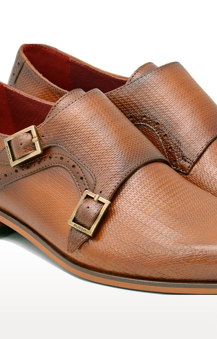 Tan Monk-strap Shoes