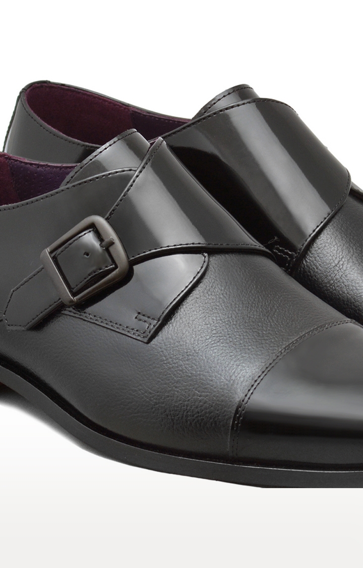Ruosh | Black Monk-strap Shoes 4