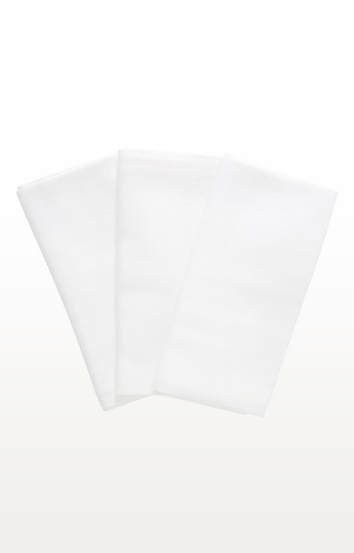White Xl Muslins - Pack of 3