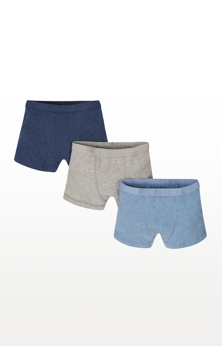Mothercare | Navy, Blue and Grey Marl Briefs - 3 Pack 1