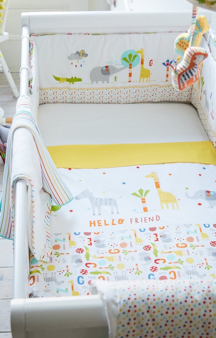 Mothercare | Multicoloureded Hello Friend Cot Bumper 1