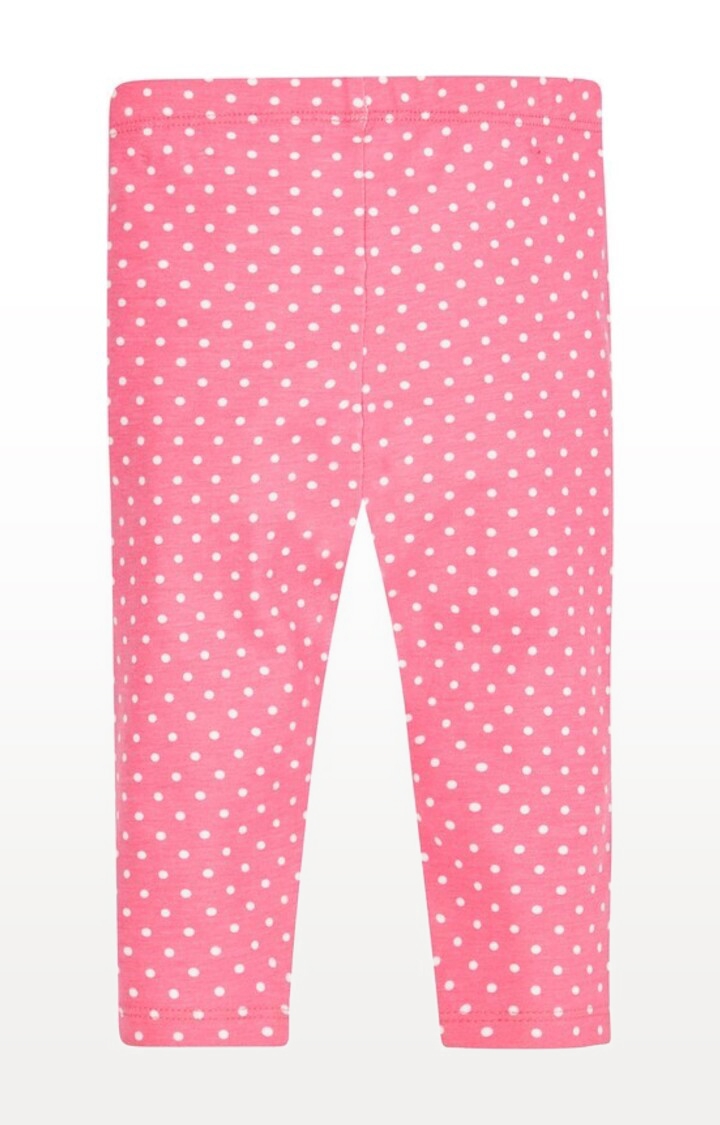 Mothercare | Pink Printed Knee Patch Leggings 1