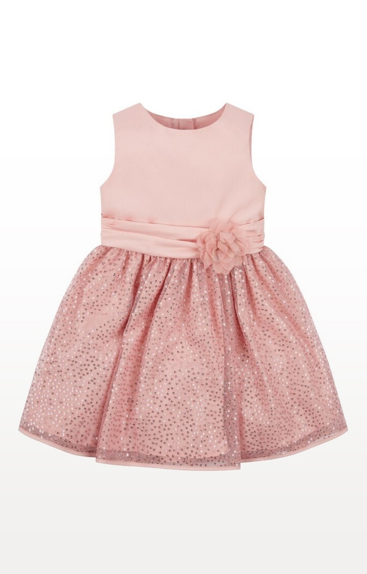 Mothercare | Pink Printed Sequin Dress 0