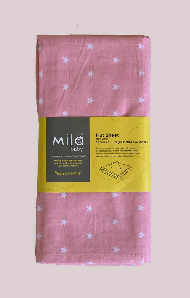 Mothercare | Mila Baby Pink Stars Flat Sheet 0