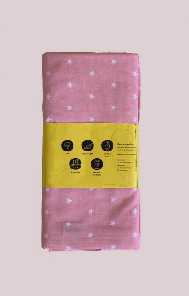 Mothercare | Mila Baby Pink Stars Flat Sheet 1