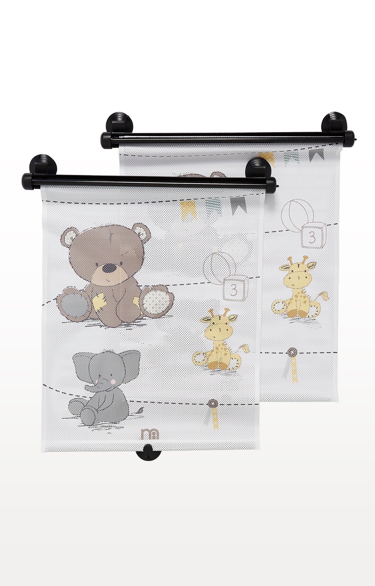 Multicoloured Retractable Teddy's Toy Box Sunblind - Set of 2