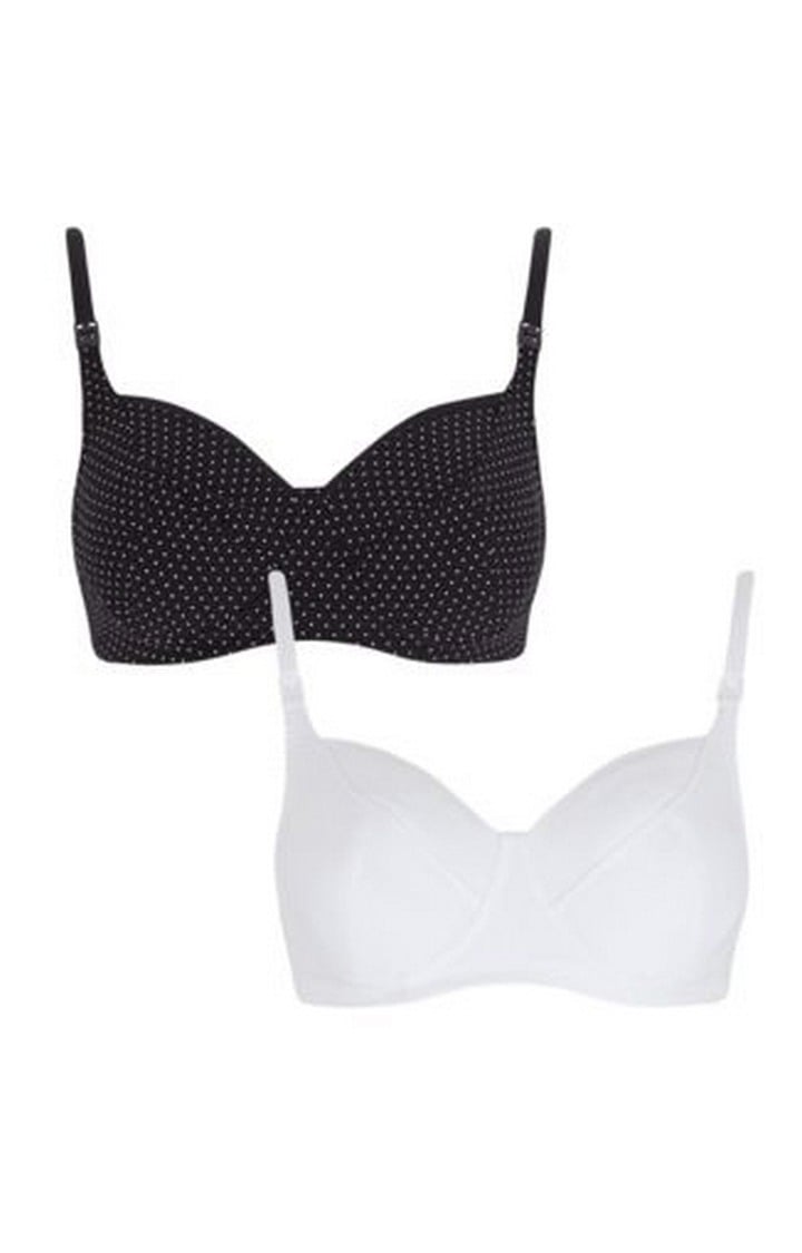 Black and White Maternity Bra - Pack of 2