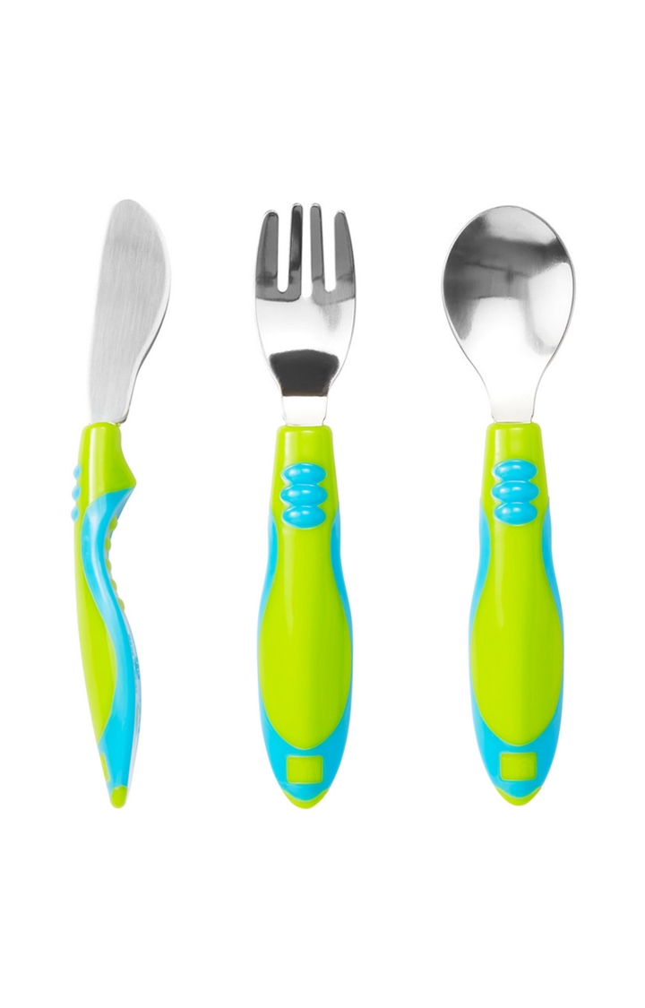 Mothercare | Easy Grip Toddler Cutlery Set - 3 Pieces (Blue) 0